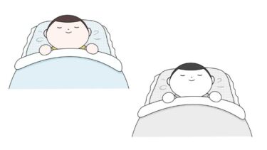睡眠のカットイラスト（カラー・モノクロ）