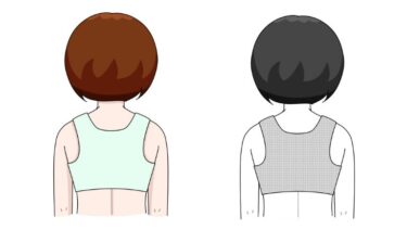 内科検診 ～下着の種類（スポーツブラ）～ のイラスト（カラー・モノクロ）