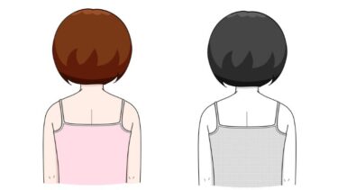 内科検診 ～下着の種類（キャミソール）～ のイラスト（カラー・モノクロ）