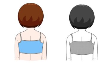 内科検診 ～下着の種類（ハーフトップ）～ のイラスト（カラー・モノクロ）