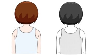 内科検診 ～下着の種類（タンクトップ）～ のイラスト（カラー・モノクロ）