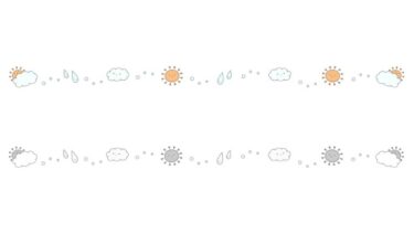 天気の飾り罫線のイラスト（横）（カラー・モノクロ）